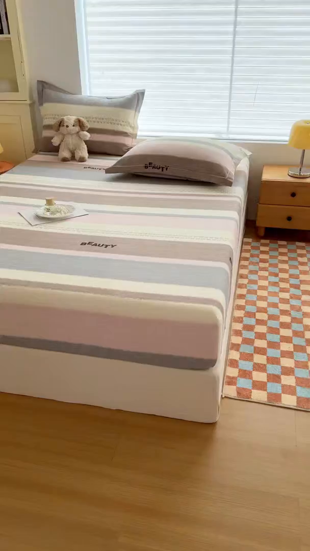 91家纺网 家纺一手货源 找家纺 壹贝家纺 2025新款全棉磨毛床笠系列 信条主义-咖