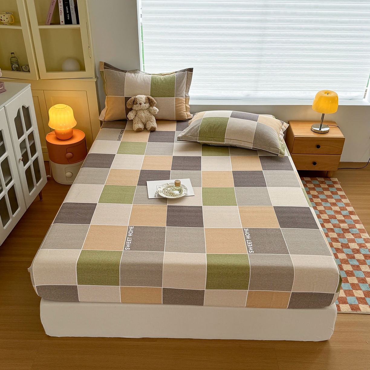 91家纺网 家纺一手货源 找家纺 壹贝家纺 2025新款全棉磨毛床笠系列 星辰