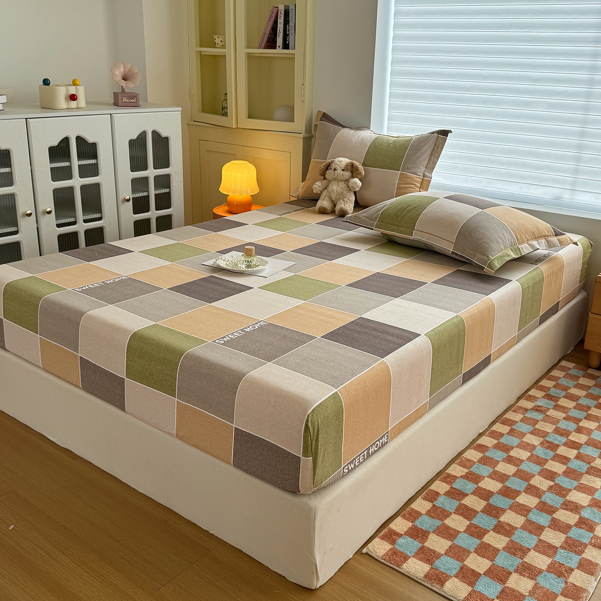 91家纺网 家纺一手货源 找家纺 壹贝家纺 2025新款全棉磨毛床笠系列 星辰