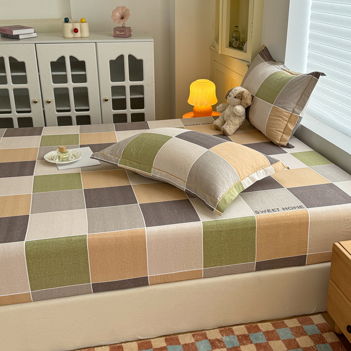 91家纺网 家纺一手货源 找家纺 壹贝家纺 2025新款全棉磨毛床笠系列 星辰