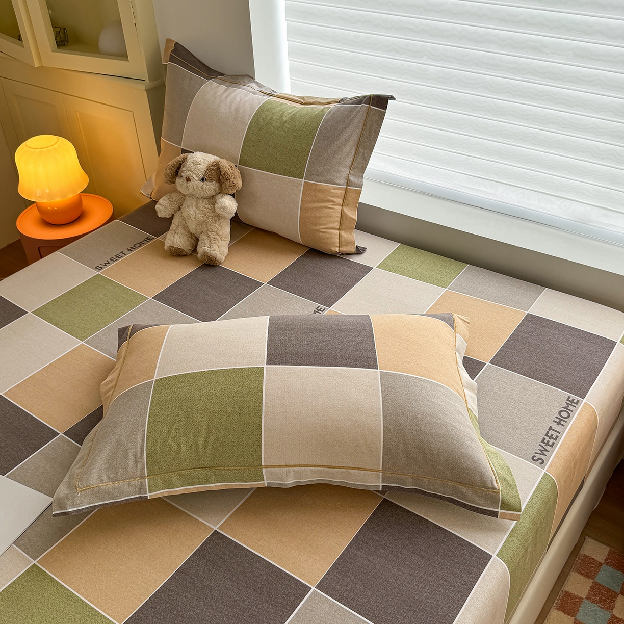 91家纺网 家纺一手货源 找家纺 壹贝家纺 2025新款全棉磨毛床笠系列 星辰