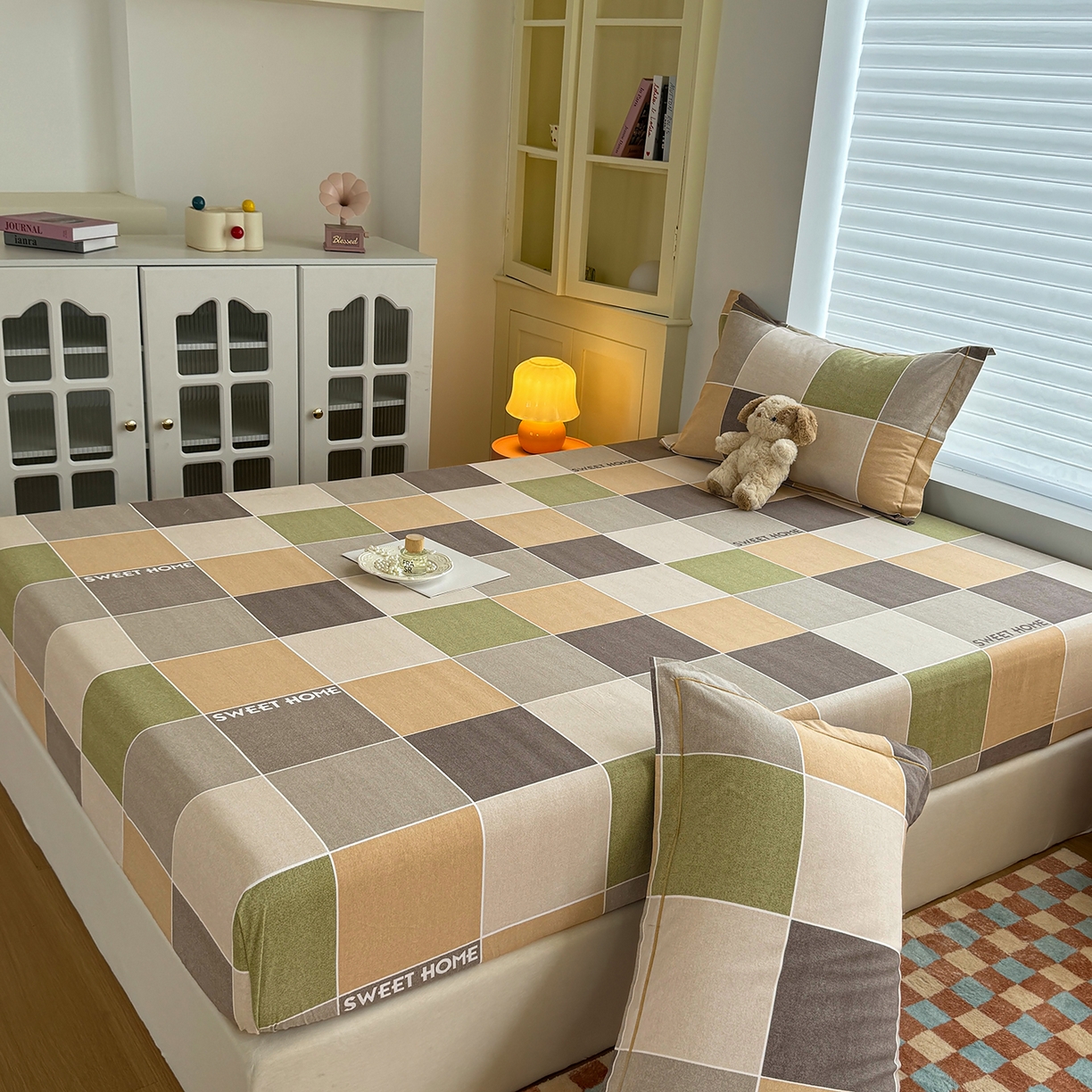 91家纺网 家纺一手货源 找家纺 壹贝家纺 2025新款全棉磨毛床笠系列 星辰