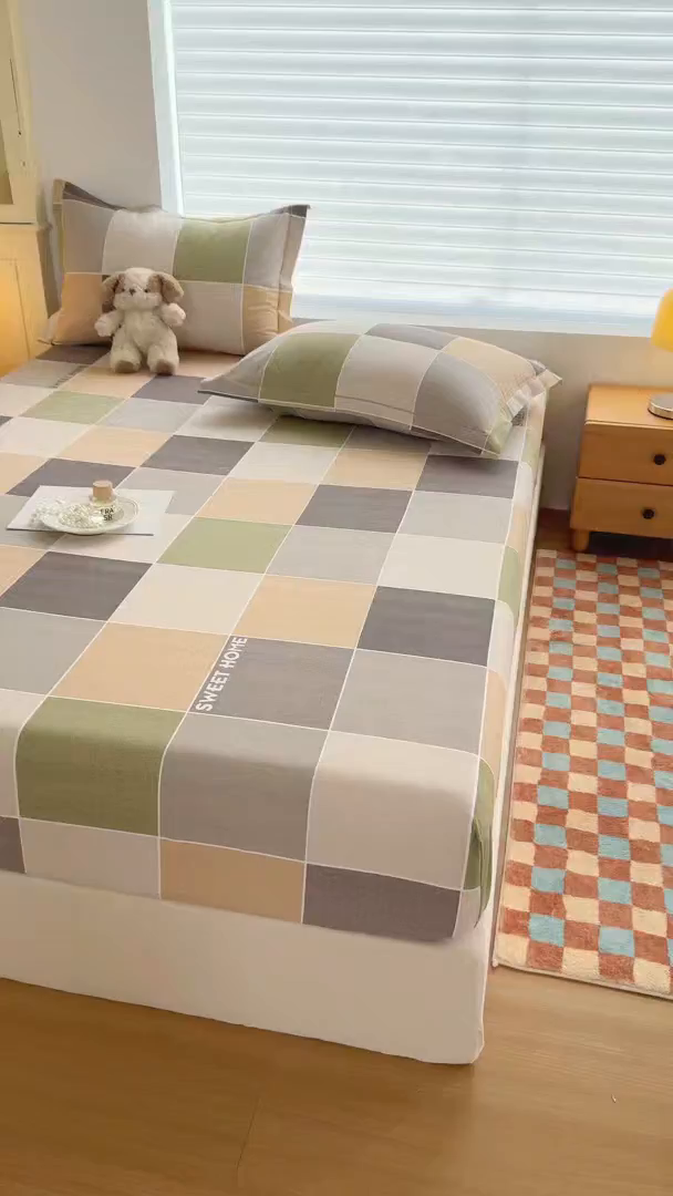 91家纺网 家纺一手货源 找家纺 壹贝家纺 2025新款全棉磨毛床笠系列 星辰