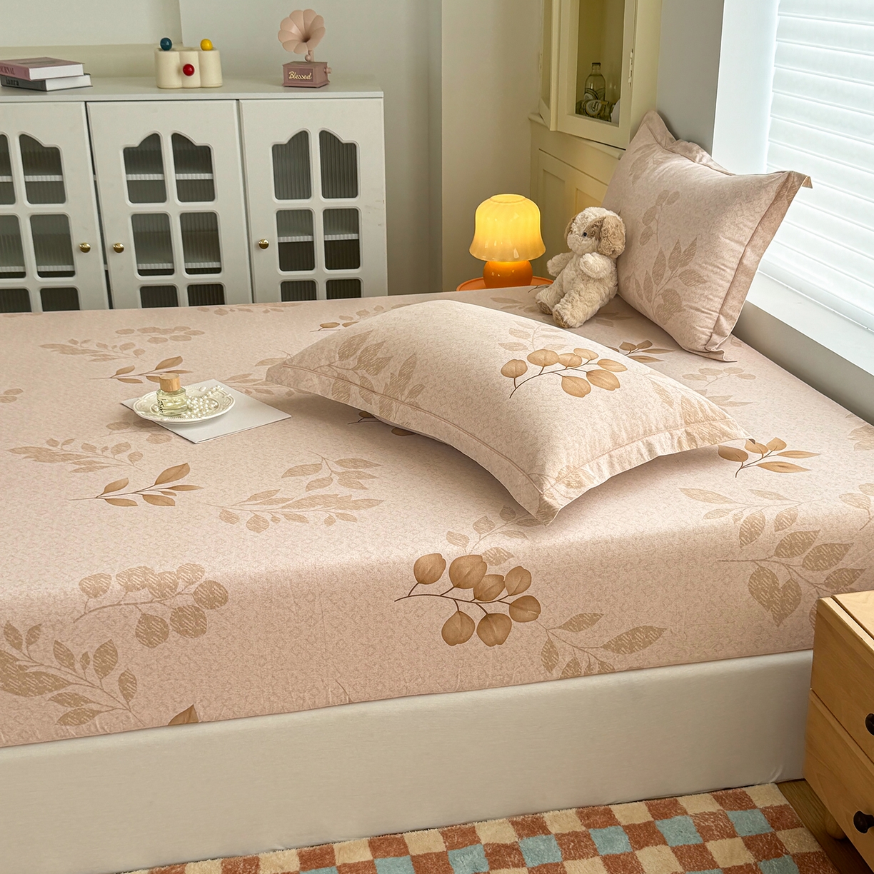 91家纺网 家纺一手货源 找家纺 壹贝家纺 2025新款全棉磨毛床笠系列 叶问