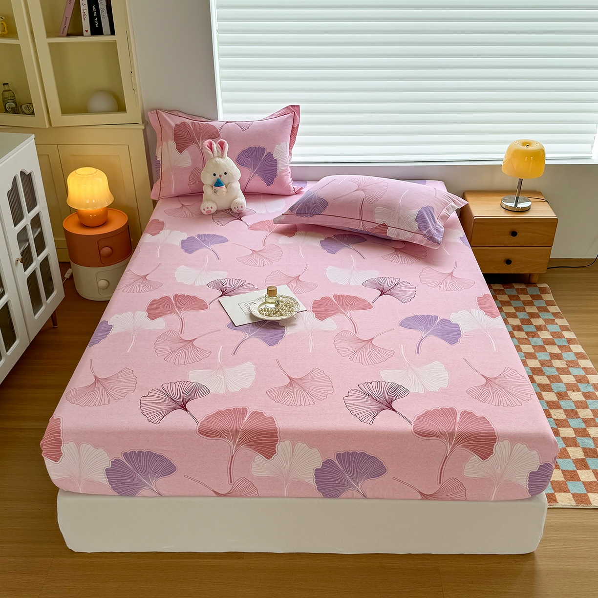 91家纺网 家纺一手货源 找家纺 壹贝家纺 2025新款全棉磨毛床笠系列 一叶知秋