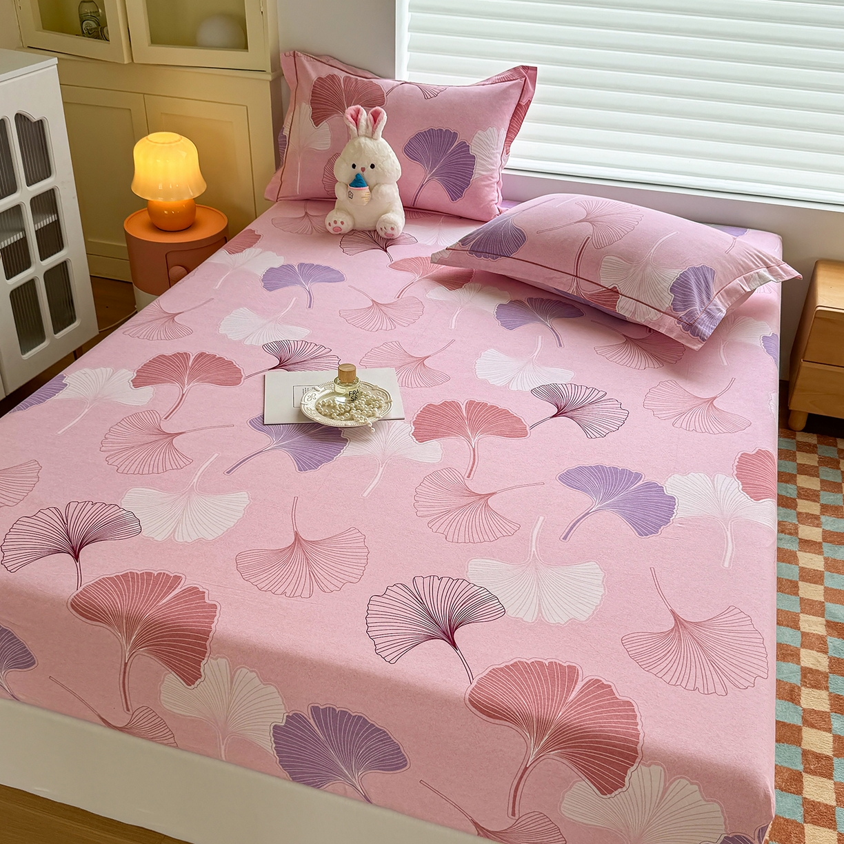 91家纺网 家纺一手货源 找家纺 壹贝家纺 2025新款全棉磨毛床笠系列 一叶知秋