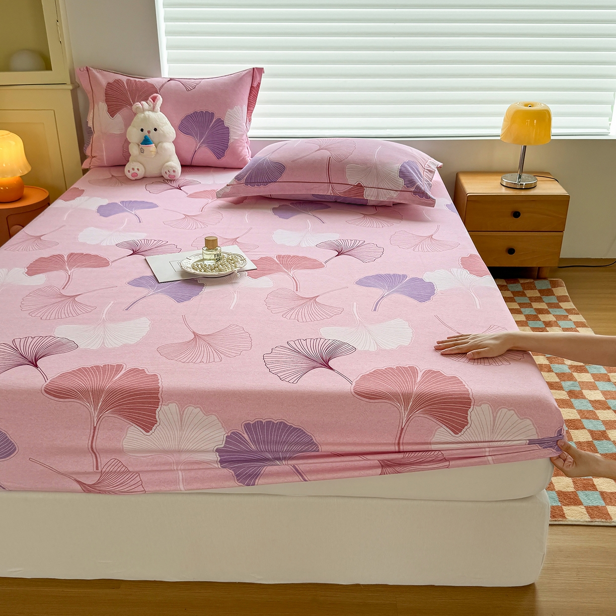 91家纺网 家纺一手货源 找家纺 壹贝家纺 2025新款全棉磨毛床笠系列 一叶知秋