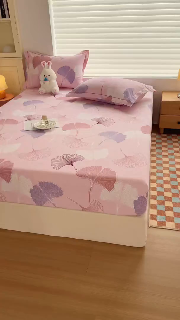 91家纺网 家纺一手货源 找家纺 壹贝家纺 2025新款全棉磨毛床笠系列 一叶知秋