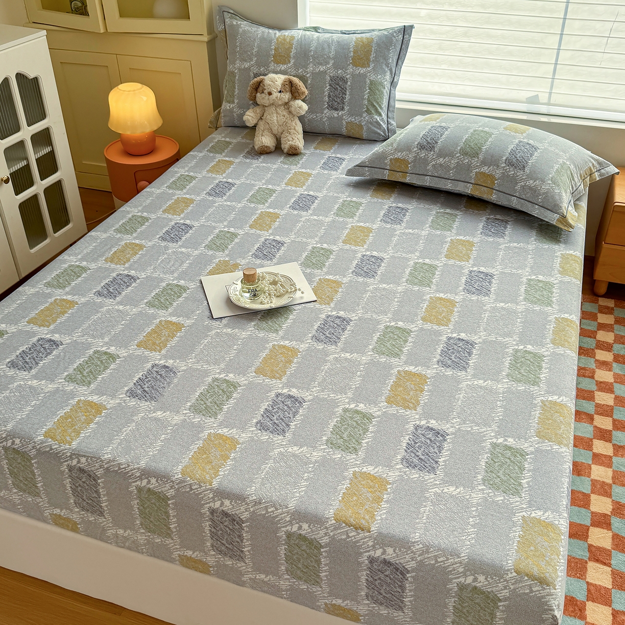 91家纺网 家纺一手货源 找家纺 壹贝家纺 2025新款全棉磨毛床笠系列 月光宝盒