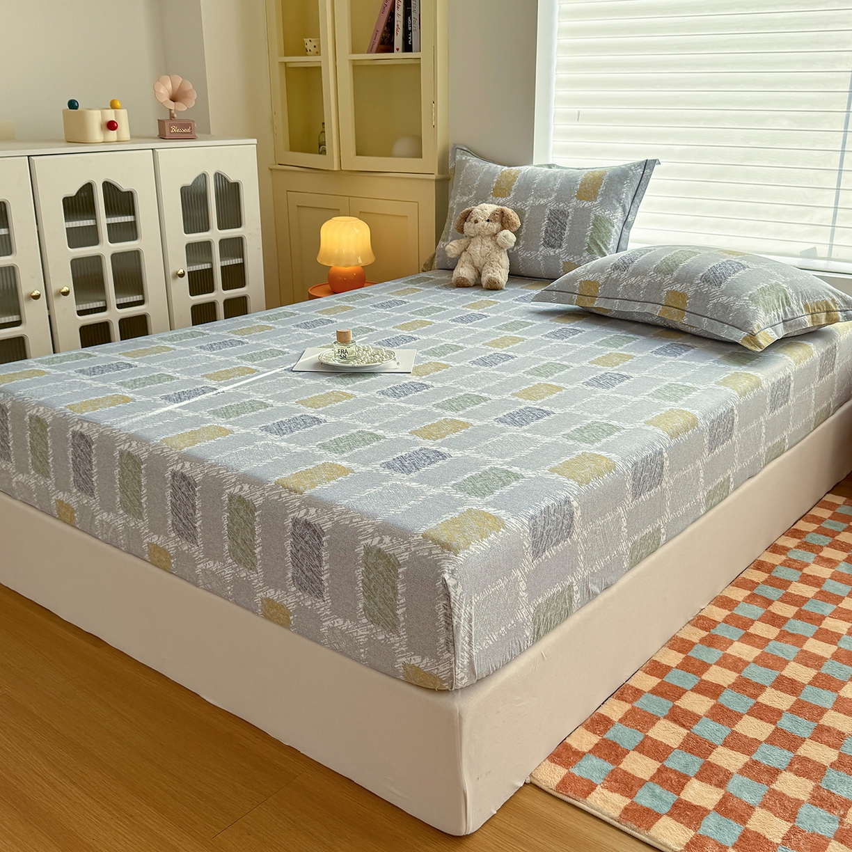 91家纺网 家纺一手货源 找家纺 壹贝家纺 2025新款全棉磨毛床笠系列 月光宝盒