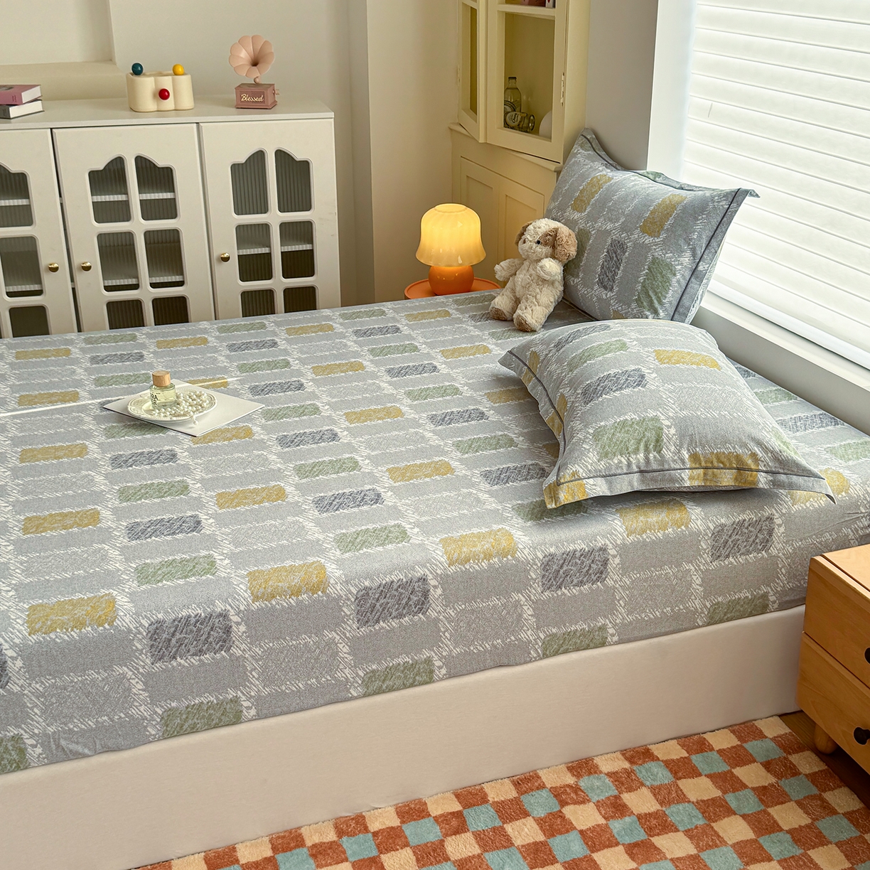 91家纺网 家纺一手货源 找家纺 壹贝家纺 2025新款全棉磨毛床笠系列 月光宝盒