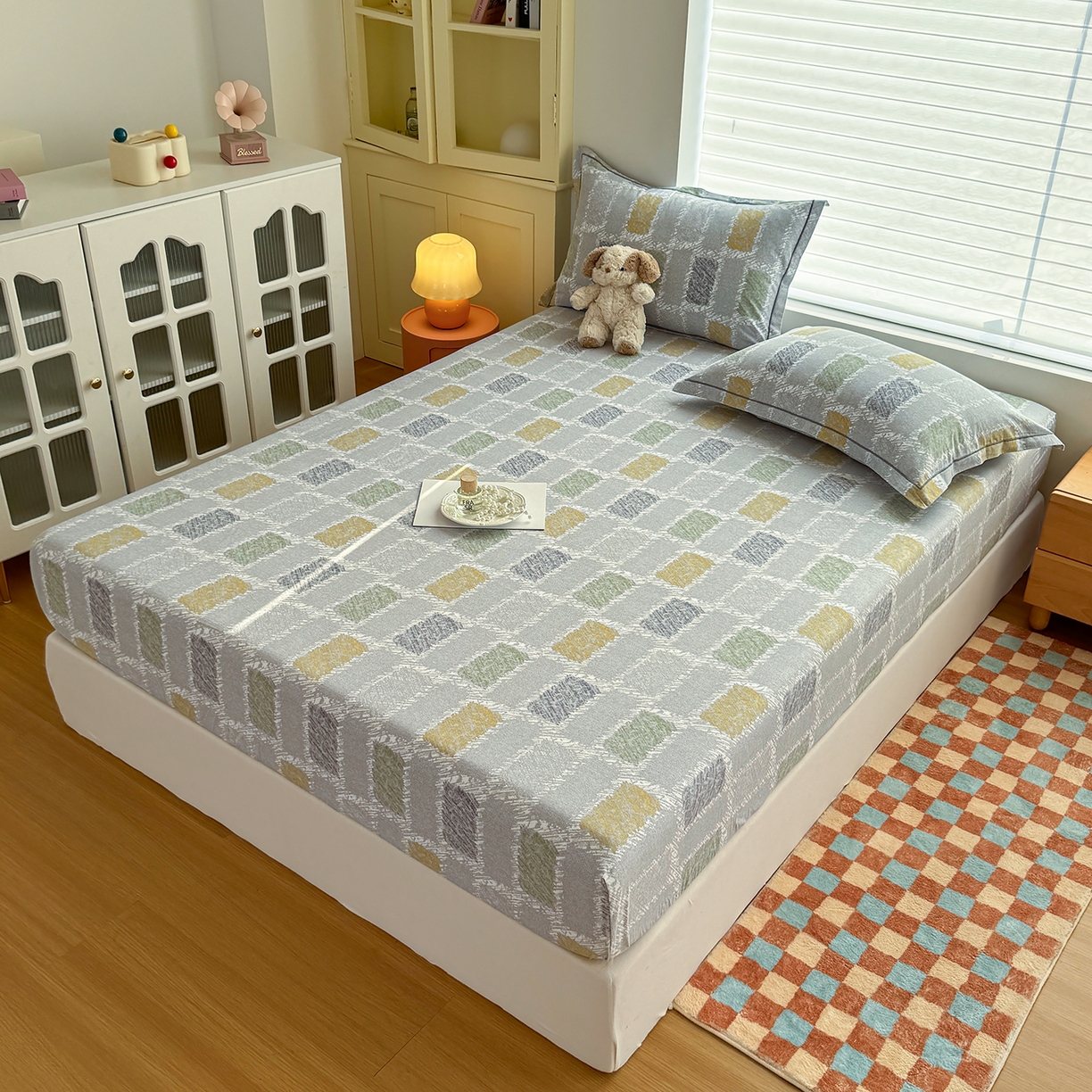 91家纺网 家纺一手货源 找家纺 壹贝家纺 2025新款全棉磨毛床笠系列 月光宝盒