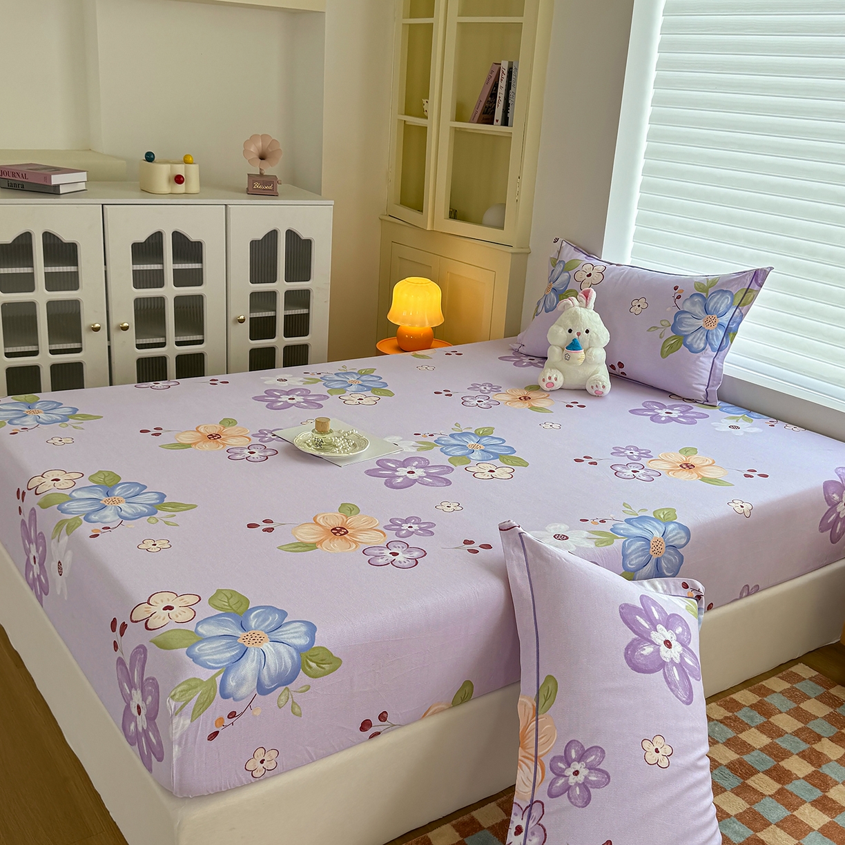 91家纺网 家纺一手货源 找家纺 壹贝家纺 2025新款全棉磨毛床笠系列 紫魅