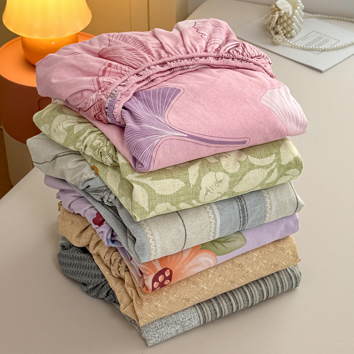 91家纺网 家纺一手货源 找家纺 壹贝家纺 2025新款全棉磨毛床笠系列 组合