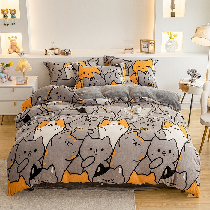 91家纺网 家纺一手货源 找家纺 （总）宅部落 2025新款高克重牛奶绒四件套法莱绒三件套单被套