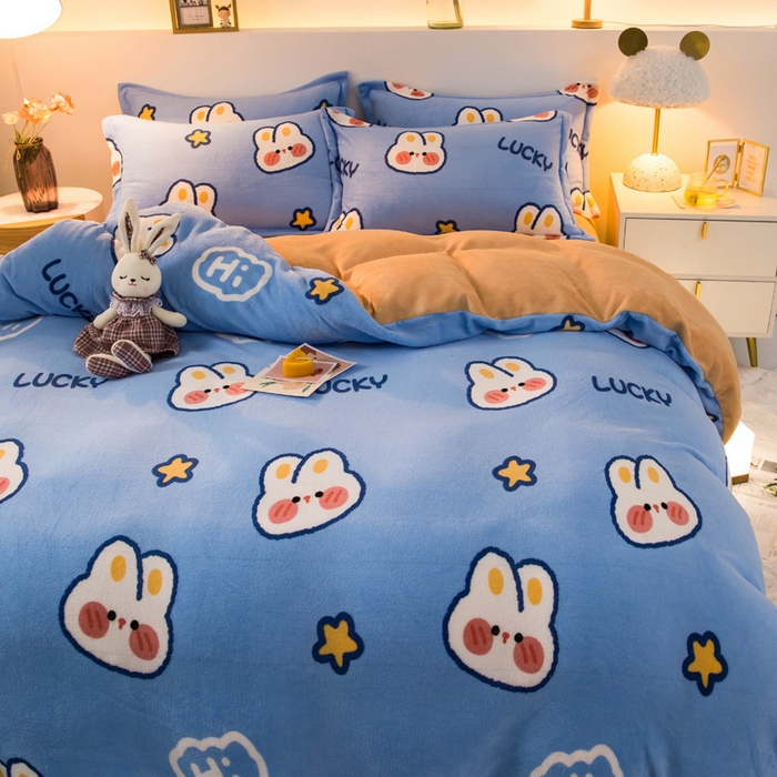 91家纺网 家纺一手货源 找家纺 （总）宅部落 2025新款高克重牛奶绒四件套法莱绒三件套单被套