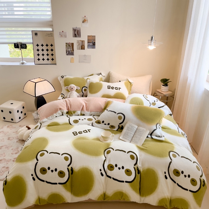 91家纺网 家纺一手货源 找家纺 （总）宅部落 2025新款高克重牛奶绒四件套法莱绒三件套单被套