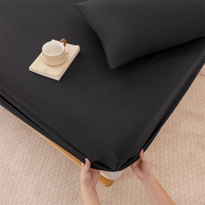 91家纺网 家纺一手货源 找家纺 柏钧家纺 新款外贸跨境电商热销款印花床笠三件套 黑色