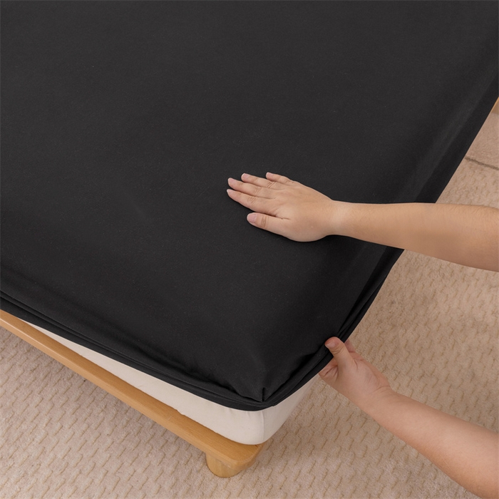 91家纺网 家纺一手货源 找家纺 柏钧家纺 新款外贸跨境电商热销款印花床笠三件套 黑色