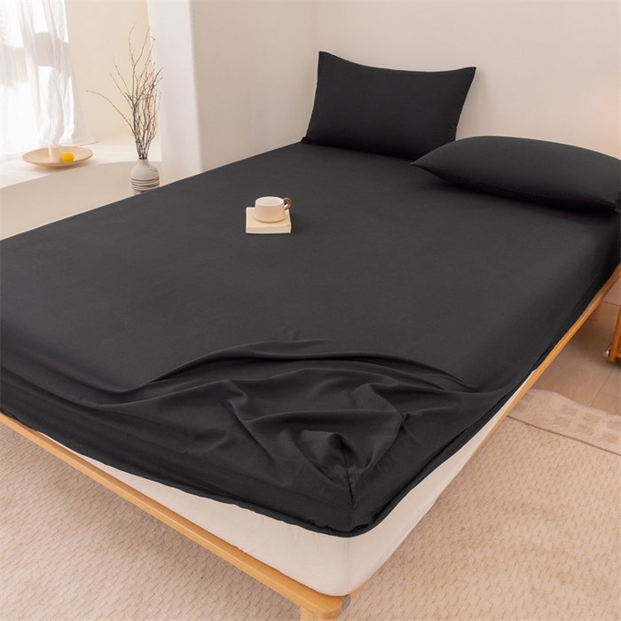 91家纺网 家纺一手货源 找家纺 柏钧家纺 新款外贸跨境电商热销款印花床笠三件套 黑色