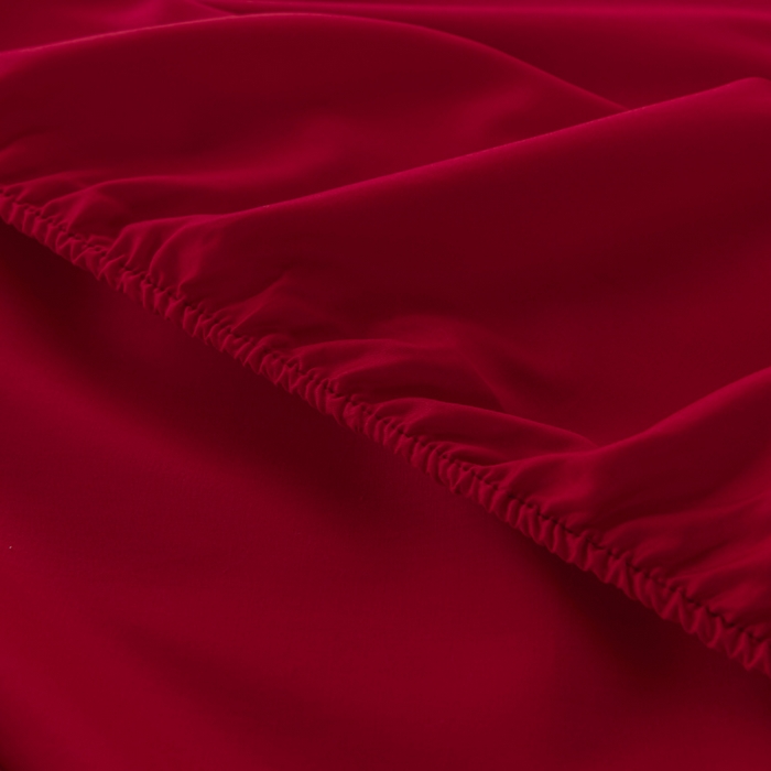 91家纺网 家纺一手货源 找家纺 柏钧家纺 新款外贸跨境电商热销款印花床笠三件套 红色