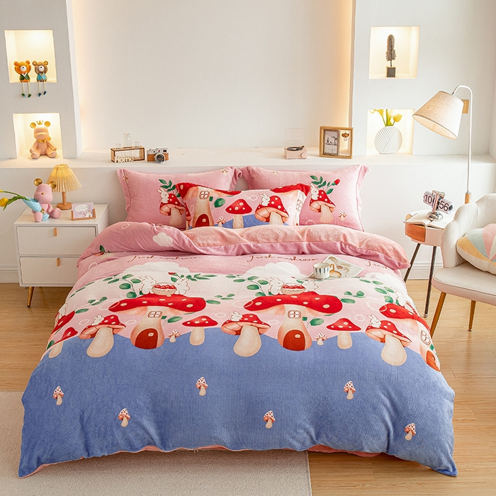 91家纺网 家纺一手货源 找家纺 （总）宅部落 2025新款高克重牛奶绒四件套法莱绒三件套单被套