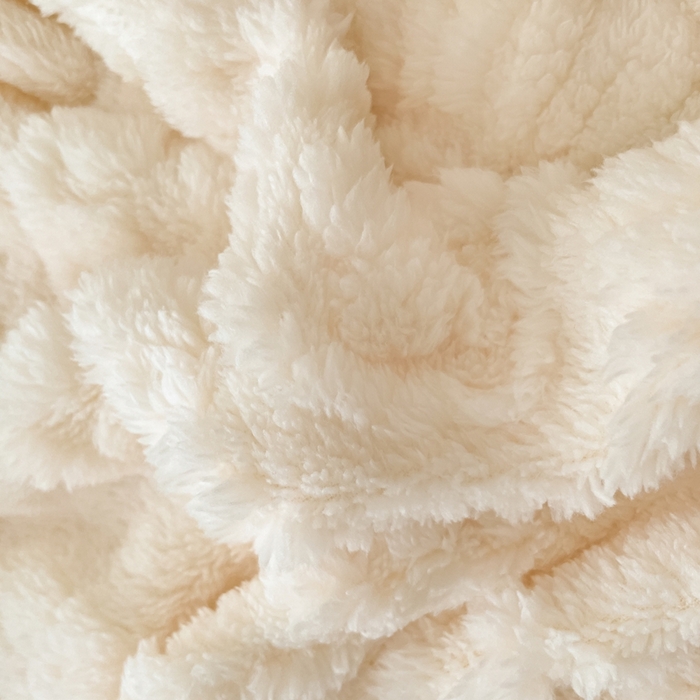 91家纺网 家纺一手货源 找家纺 莱家富 2026新款塔芙绒舒棉绒雕花绒单床笠 床笠单件-花朵系列（可提供压缩） 花朵-奶白