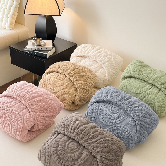 莱家富 2026新款塔芙绒舒棉绒雕花绒单床笠 床笠单件-花朵系列（可提供压缩） 组合图仅供展示不可下单