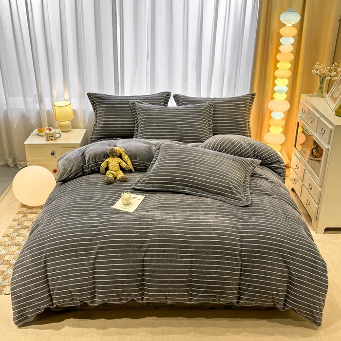 91家纺网 家纺一手货源 找家纺 （总）宅部落 2025新款高克重牛奶绒四件套法莱绒三件套单被套