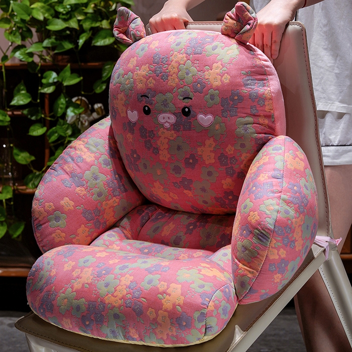 91家纺网 家纺一手货源 找家纺 （总）仟亿莱 2025新款碎花三层纱半包围坐垫