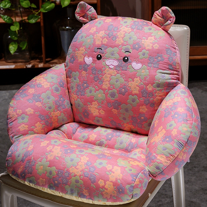 91家纺网 家纺一手货源 找家纺 （总）仟亿莱 2025新款碎花三层纱半包围坐垫