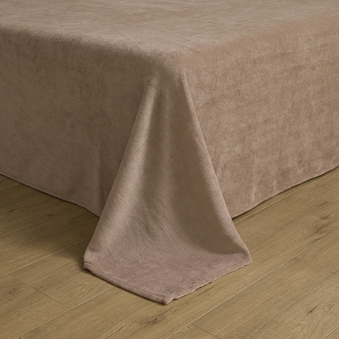 91家纺网 家纺一手货源 找家纺 绒城 全棉泡泡双层纱拼牛奶绒四件套 棉拼绒四件套 棉加绒四件套 - 棉绒系列 泡沫灰-橡木棕