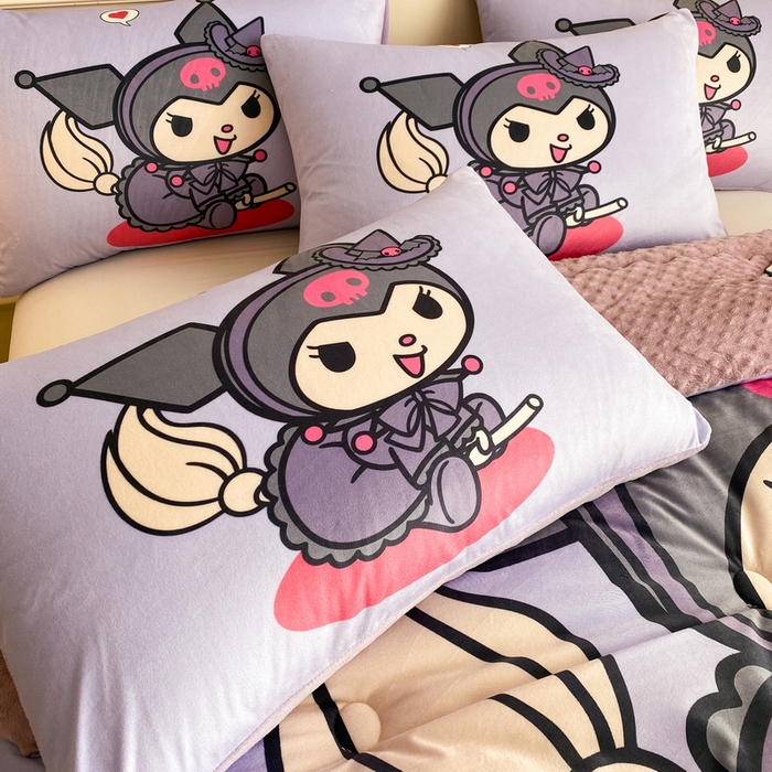 一电 2025新款外贸跨境电商儿童卡通枕套亲肤牛奶绒学生枕头套子2 可爱库洛米