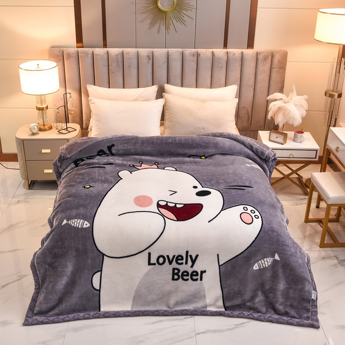 91家纺网 家纺一手货源 找家纺 新月家纺（锦威郎） 2025新款加厚保暖超柔毛毯时尚系列 古灵精怪