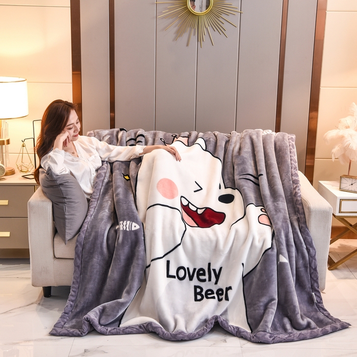 91家纺网 家纺一手货源 找家纺 新月家纺（锦威郎） 2025新款加厚保暖超柔毛毯时尚系列 古灵精怪