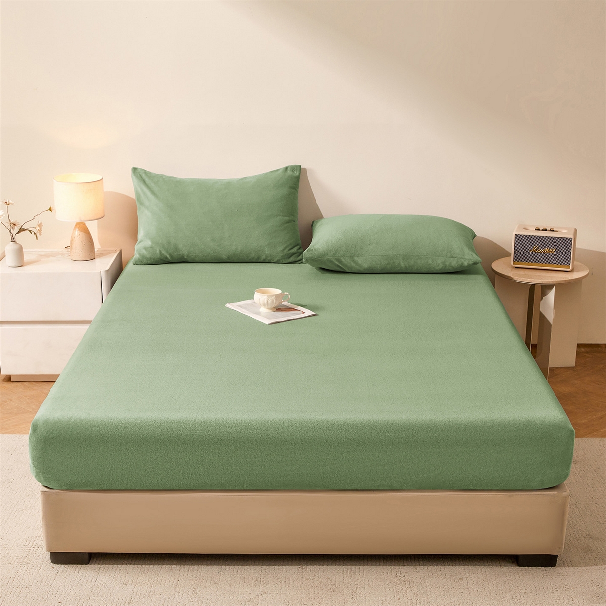 91家纺网 家纺一手货源 找家纺 （总）女子家纺 2025新款牛奶绒纯色床笠