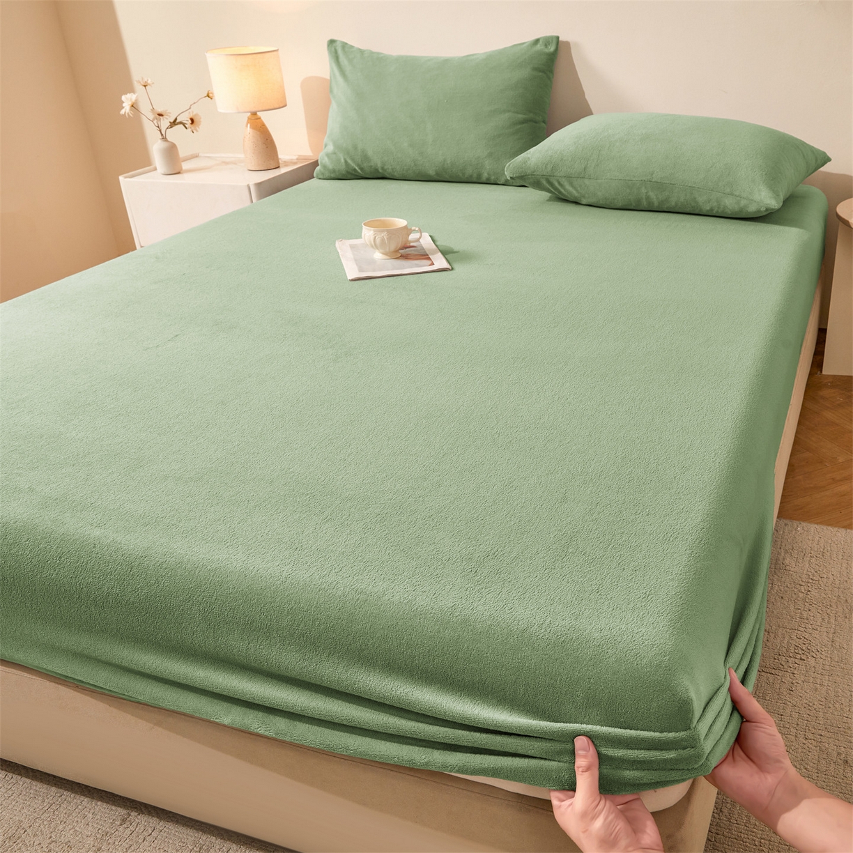 91家纺网 家纺一手货源 找家纺 （总）女子家纺 2025新款牛奶绒纯色床笠