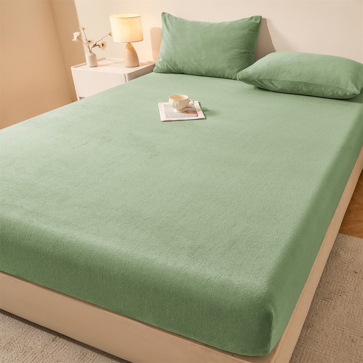 91家纺网 家纺一手货源 找家纺 （总）女子家纺 2025新款牛奶绒纯色床笠