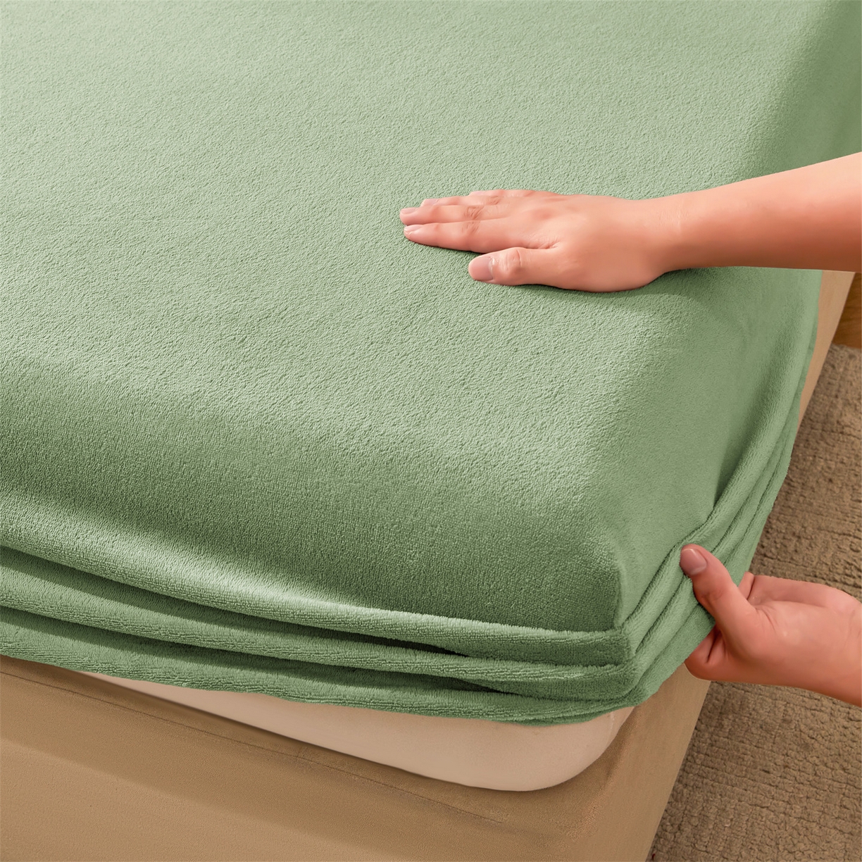 91家纺网 家纺一手货源 找家纺 （总）女子家纺 2025新款牛奶绒纯色床笠