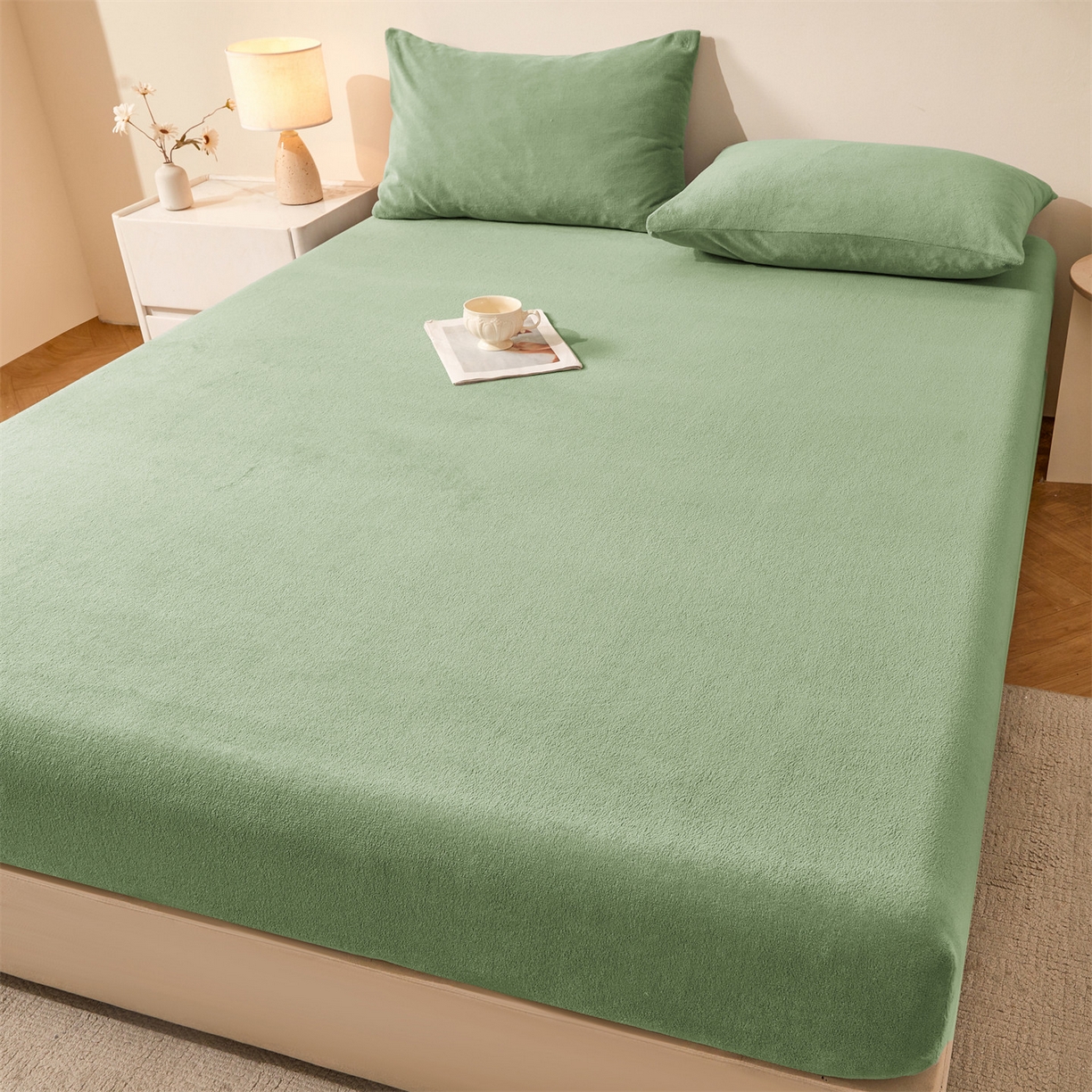 91家纺网 家纺一手货源 找家纺 （总）女子家纺 2025新款牛奶绒纯色床笠