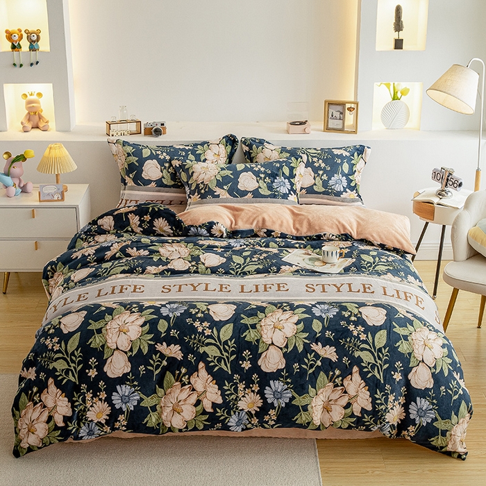 91家纺网 家纺一手货源 找家纺 （总）宅部落 2025新款高克重牛奶绒四件套法莱绒三件套单被套