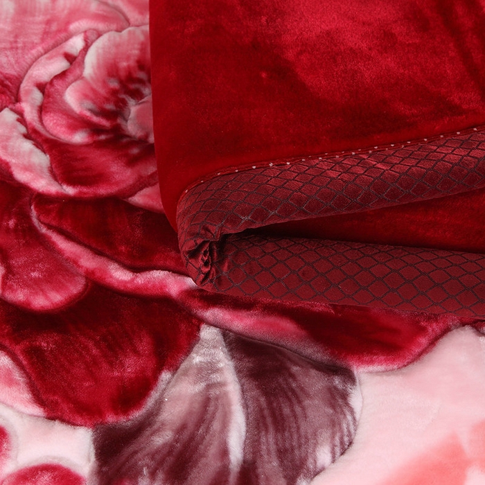 91家纺网 家纺一手货源 找家纺 新月家纺（锦威郎） 2025新款加厚超柔月光毯 976酒红