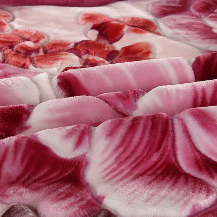 91家纺网 家纺一手货源 找家纺 新月家纺（锦威郎） 2025新款加厚超柔月光毯 1129红紫