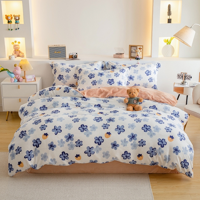 91家纺网 家纺一手货源 找家纺 （总）宅部落 2025新款高克重牛奶绒四件套法莱绒三件套单被套