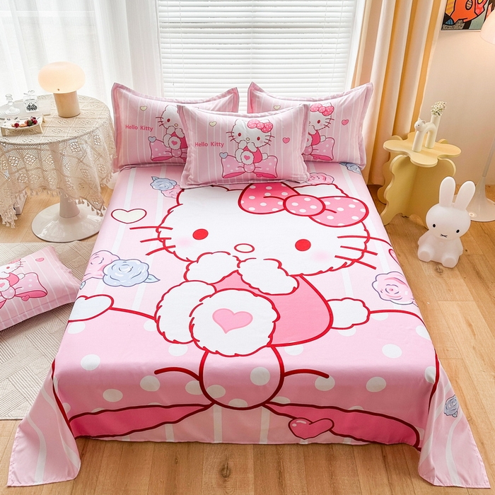 91家纺网 家纺一手货源 找家纺 （总）一电 2025新款卡通床单单件被单学生宿舍被罩三件套单人儿童上下床床单-第一批