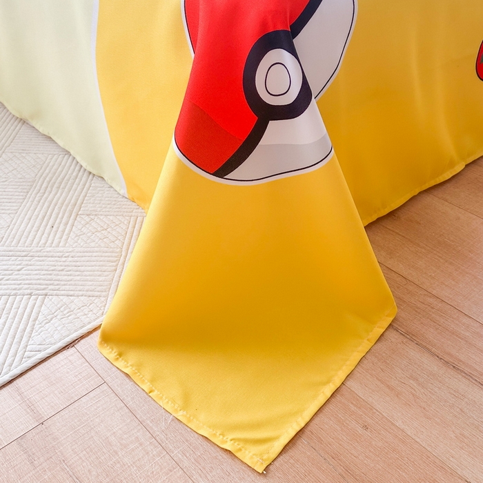 91家纺网 家纺一手货源 找家纺 一电 2025新款卡通床单单件被单学生宿舍被罩三件套单人儿童上下床床单-第一批 奔跑皮卡丘