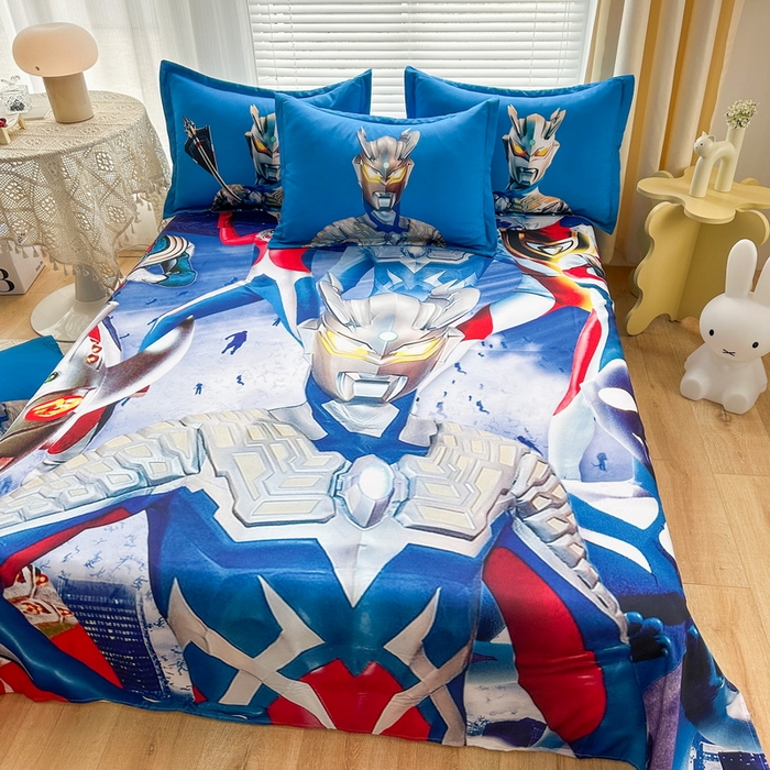 91家纺网 家纺一手货源 找家纺 一电 2025新款卡通床单单件被单学生宿舍被罩三件套单人儿童上下床床单-第一批 奥特家族