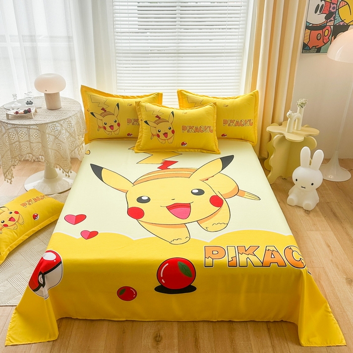 一电 2025新款卡通床单单件被单学生宿舍被罩三件套单人儿童上下床床单-第一批 奔跑皮卡丘