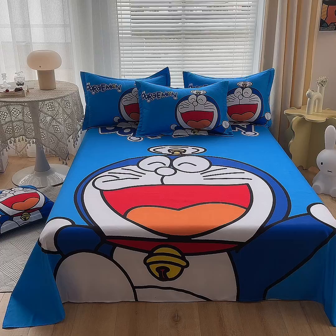 91家纺网 家纺一手货源 找家纺 一电 2025新款卡通床单单件被单学生宿舍被罩三件套单人儿童上下床床单-第一批 叮当快跑