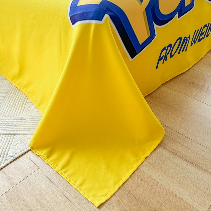 91家纺网 家纺一手货源 找家纺 一电 2025新款卡通床单单件被单学生宿舍被罩三件套单人儿童上下床床单-第一批 唱歌皮卡丘